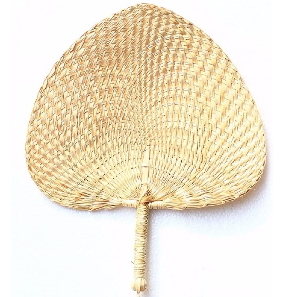 Eco friendly 100% natural handmade palm leaf woven braided hand fan cheap price bulk sale wholesale for export