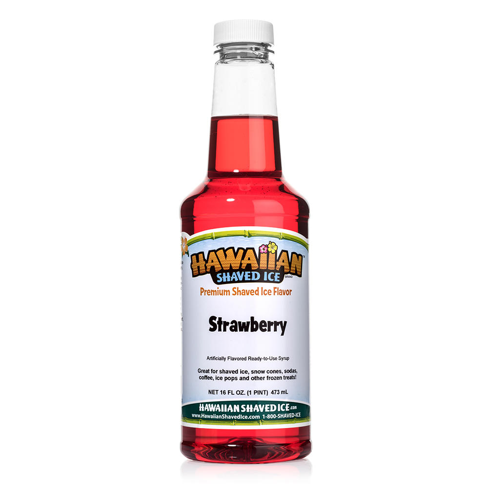 Strawberry Snow Cone Syrup 16 oz. Hawaiian Shaved Ice Syrup Pint Snow Cone Syrup