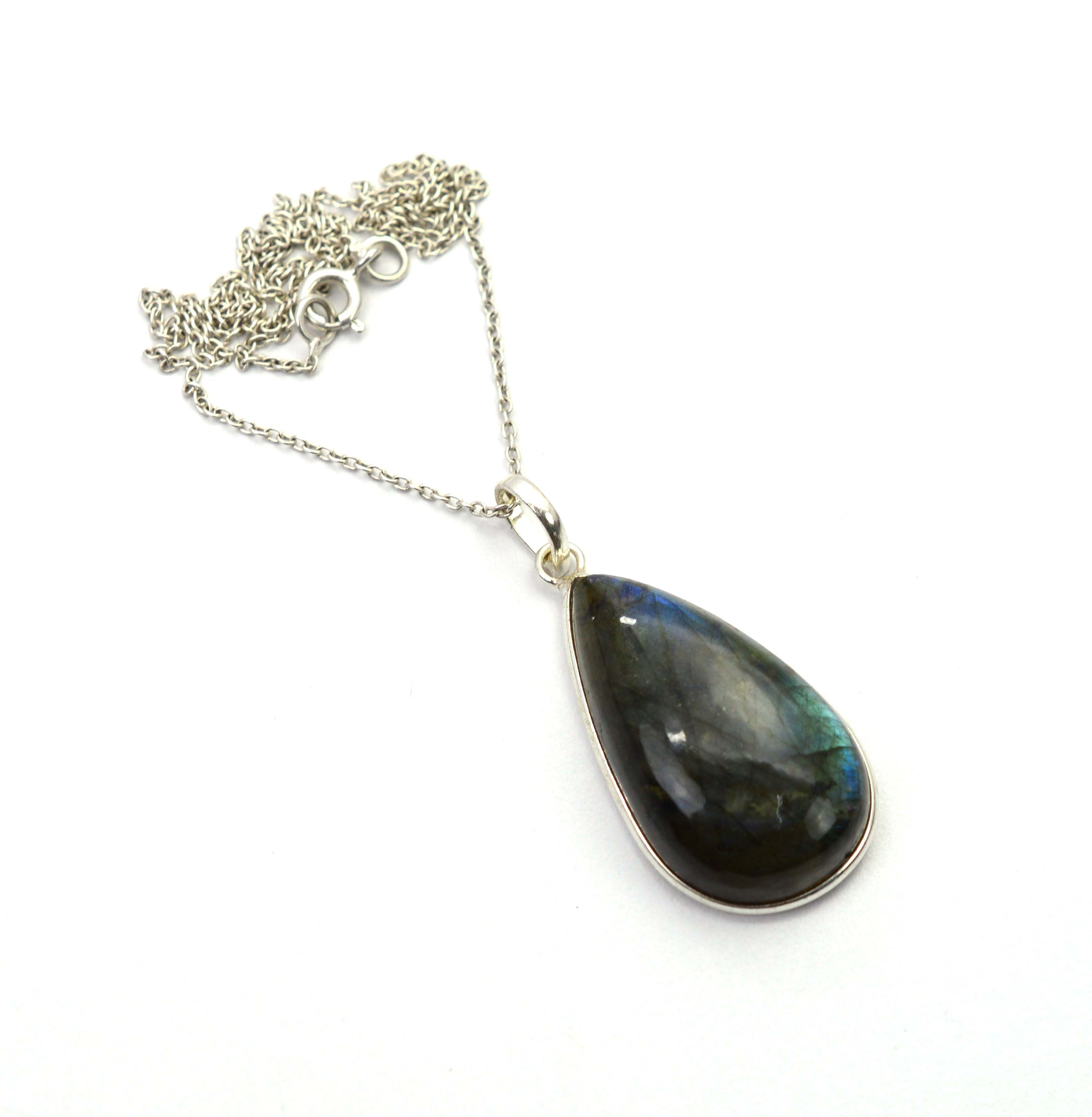 Amazing Designer Labradorite 925 Solid Sterling Silver Jewelery Chain Pendant