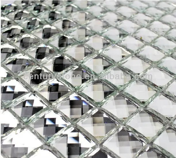 Luxury Thirteen Facets Diamond Mirror Crystal Glass Mosaic Tile