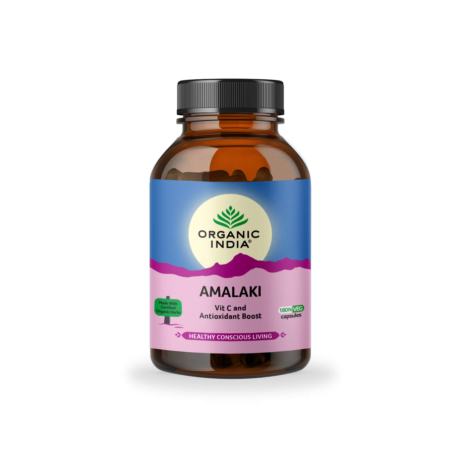 Organic India Amalaki 180 Capsules Bottle Naturally abundant in antioxidants Boosts immune response