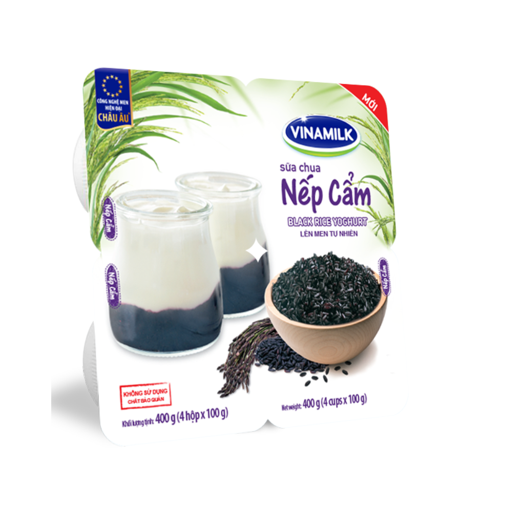 Eating Yogurt - Vianmilk - High Quality - Black Rice Yogurt - Packing 100g per box x 48 boxes per Carton
