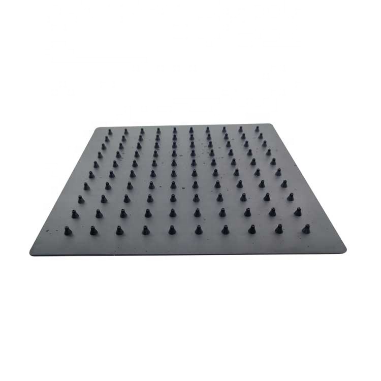 Morden Bathroom 8 inch Stainless Steel Wall Mounted Black Square Top Shower