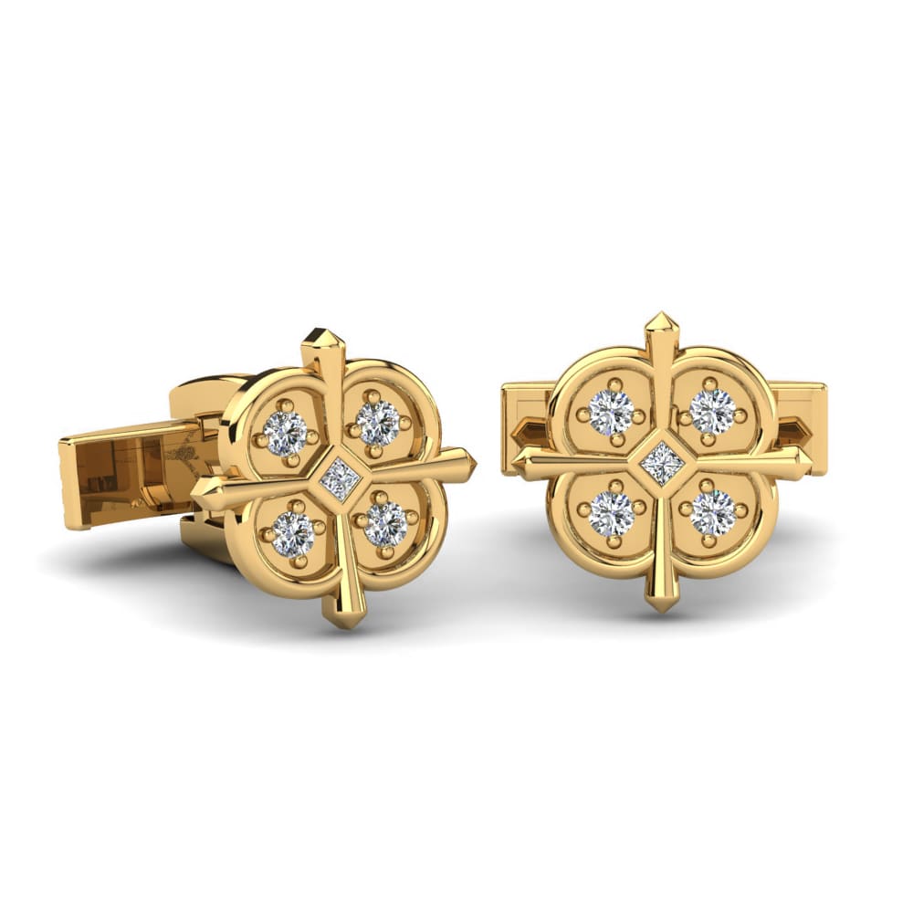 Hot Sale 10k Solid Gold Jewelry Moissanite Cuff Links For Men 925 Silver Men Accessories Princess Cut White Diamond by Ritzin