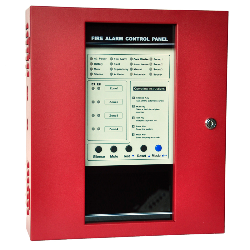 4 Zones Fire Alarm Control panel,RS485 communication smart Conventional fire alarm system