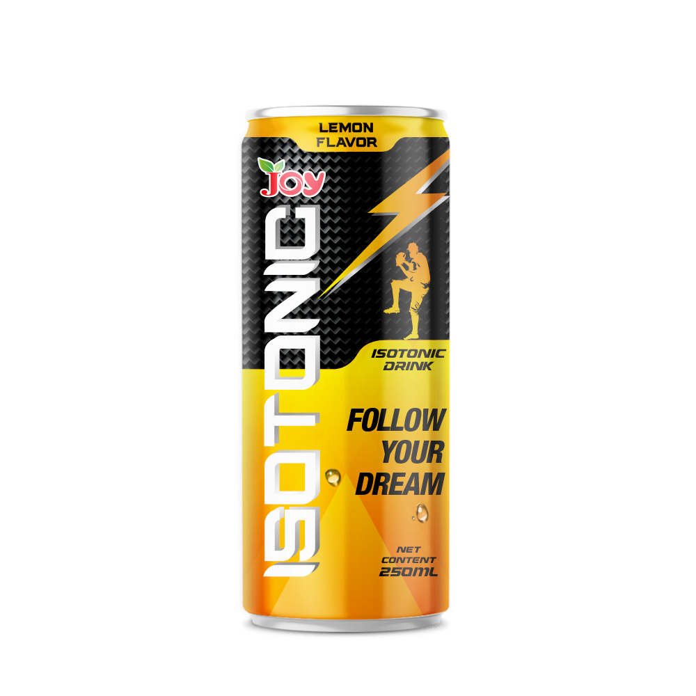 JOY Beverage Distributor High Quality 250ml Canned Isotonic Sports Drinks Isotonic With Lemon Flavor Wholesale Energy Drink