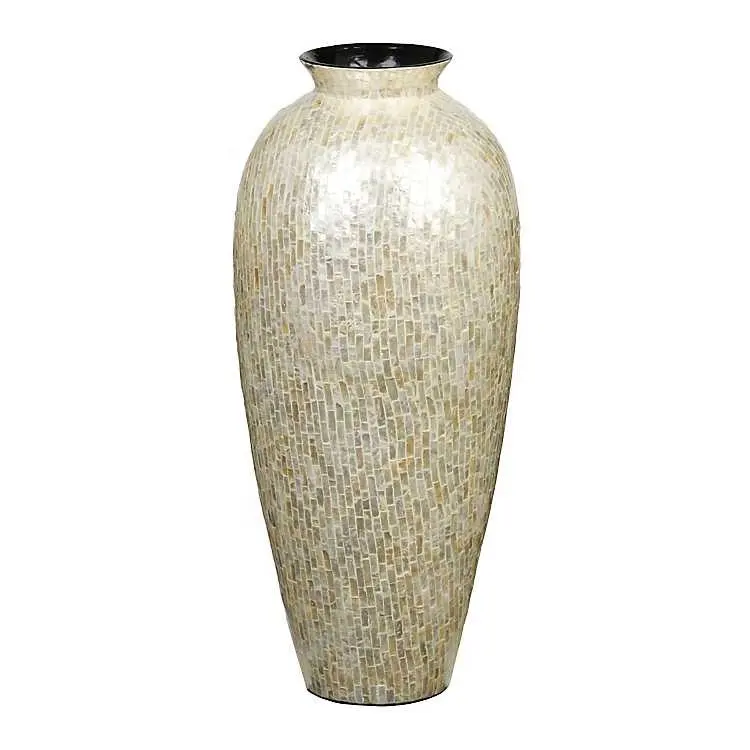 Wholesale mother of pearl decorative vases Handmade Mother of Pearl Inlay vase Capiz Shell vase handmade in Viet Nam