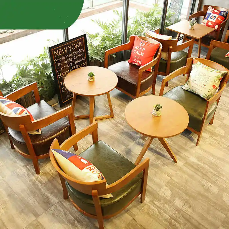 Cafe Chairs Cafe Tables Northern Europe Style Chairs Western Restaurant Solid Wood Chairs