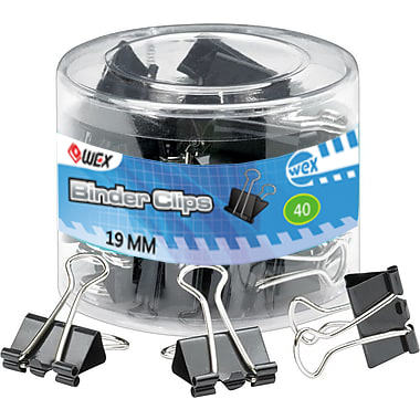 Our best hottest selling 40pcs high quality Black 19mm 3/4" With Plastic Box Binder Clips