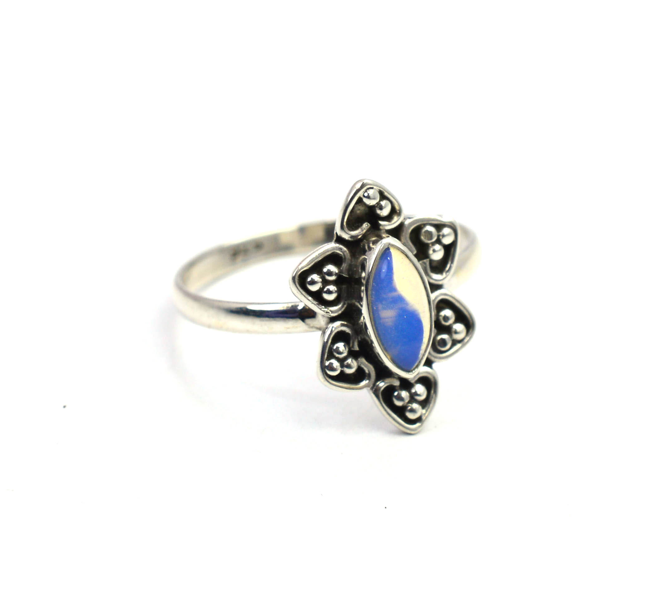Wonderful Milky Opalite 925 Sterling Silver Gemstone Ring