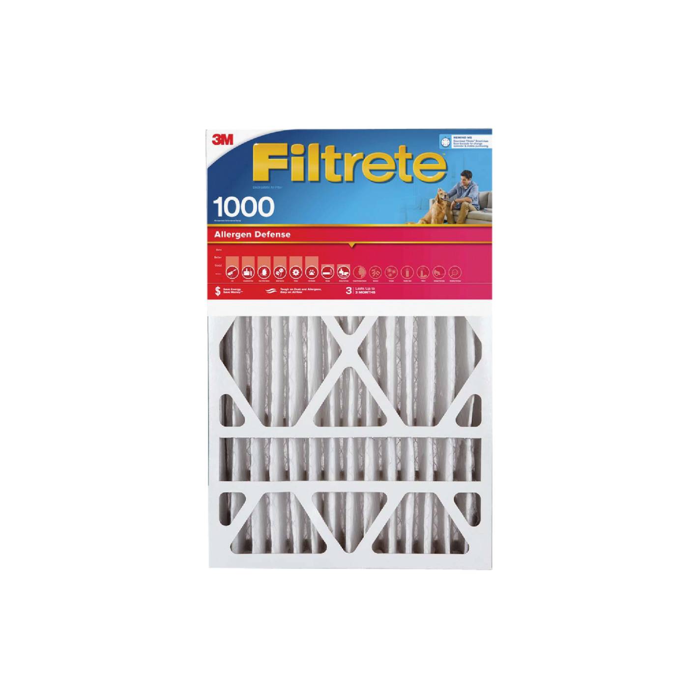 Превосходит стекловолокна Filtrete 20x25x4 аллерген обороны 1000 MPR Глубокие Складки фильтр печи