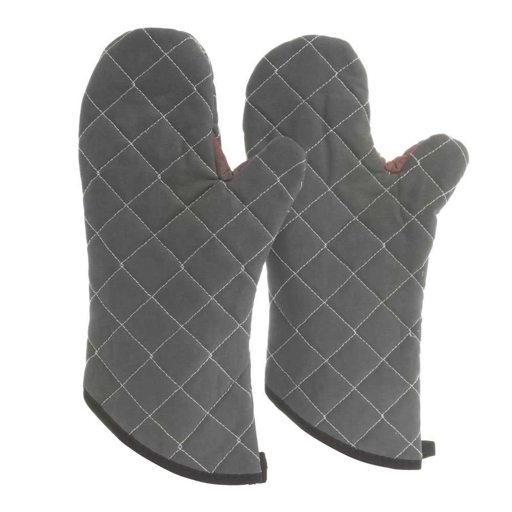 100% Cotton Silicone Printing Kitchen Oven Mitten Mitts and Pot Holder Heat Resistant Mitten