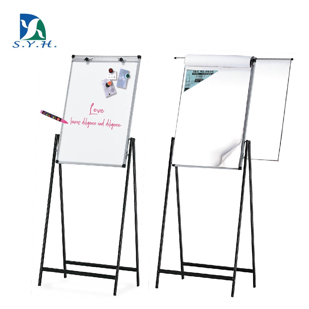 Office dry erase magnetic whiteboard, flip chart board fold stand