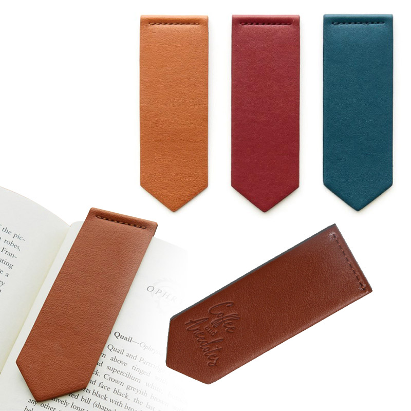 cheap bulk blank personalized genuine magnetic leather bookmark