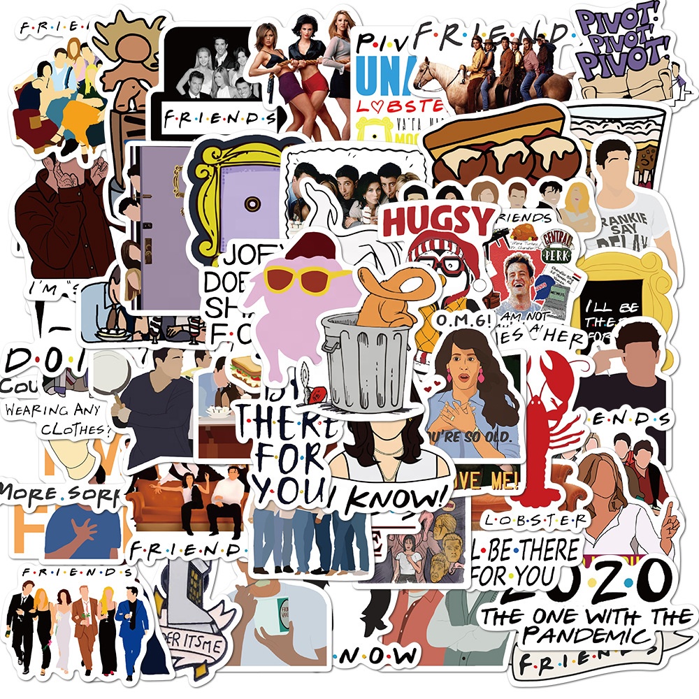 50 шт. Новый надписью ТВ шоу Friends (фильмы, цветное граффити домашний декор высечки этикеток из водонепроницаемого материала; Чемодан для ноутбука наклейки