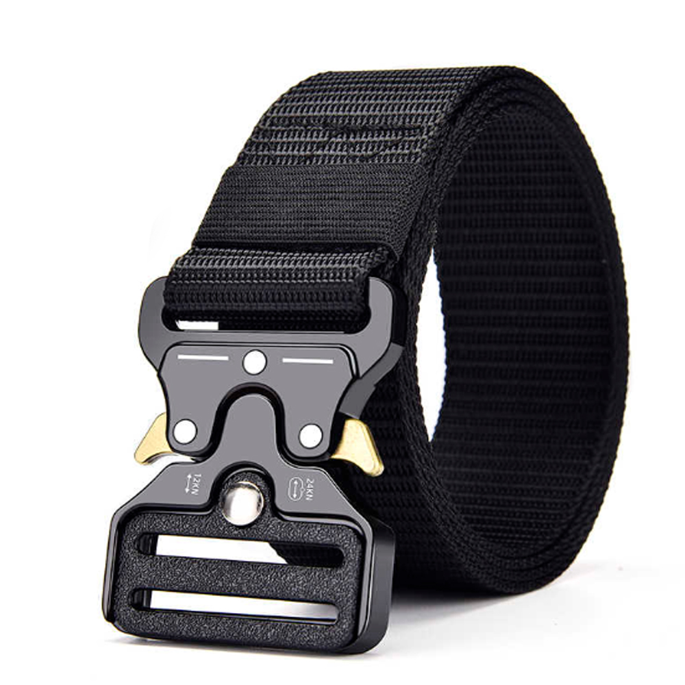 Tactical belt high quality Nylon men's training belt metal multifunctional buckle outdoor sports hook new