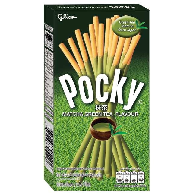 Оптовая продажа, бисквитные палочки Glico Pocky с ароматом зеленого чая маття, тайские закуски высокого качества 39 г.