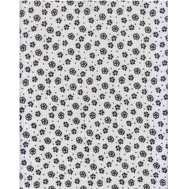 Fabric selection inc Poly Spandex 4X2 Yummy Rib Floral Print Ivory Stylish Knitted Fabric