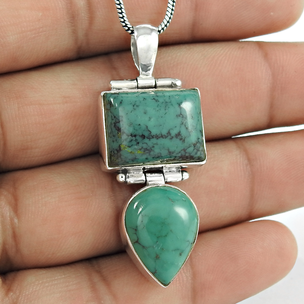 Sky blue turquoise gemstone handmade pendants 925 sterling silver jewelry wholesale price silver pendants suppliers