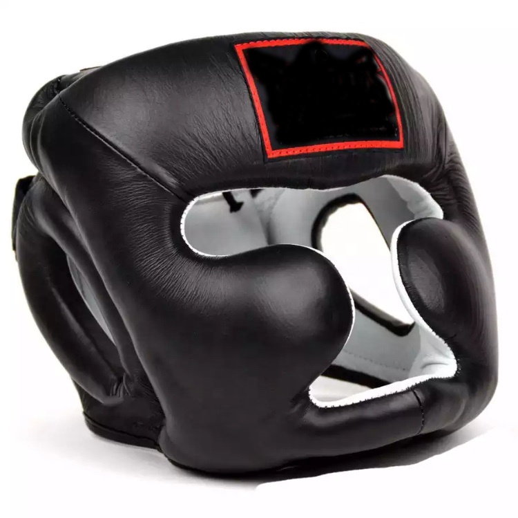 head guard 100% leather good quality boxing equipment custom logo boxing head guard