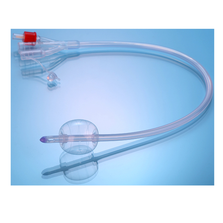CE Certified Medical Disposable 3-way Silicone Foley Catheter with Balloon