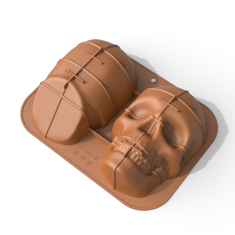Customize New Improved 3d Silicone Skull Cake Pan Candy Gelatin Cakelet Mold