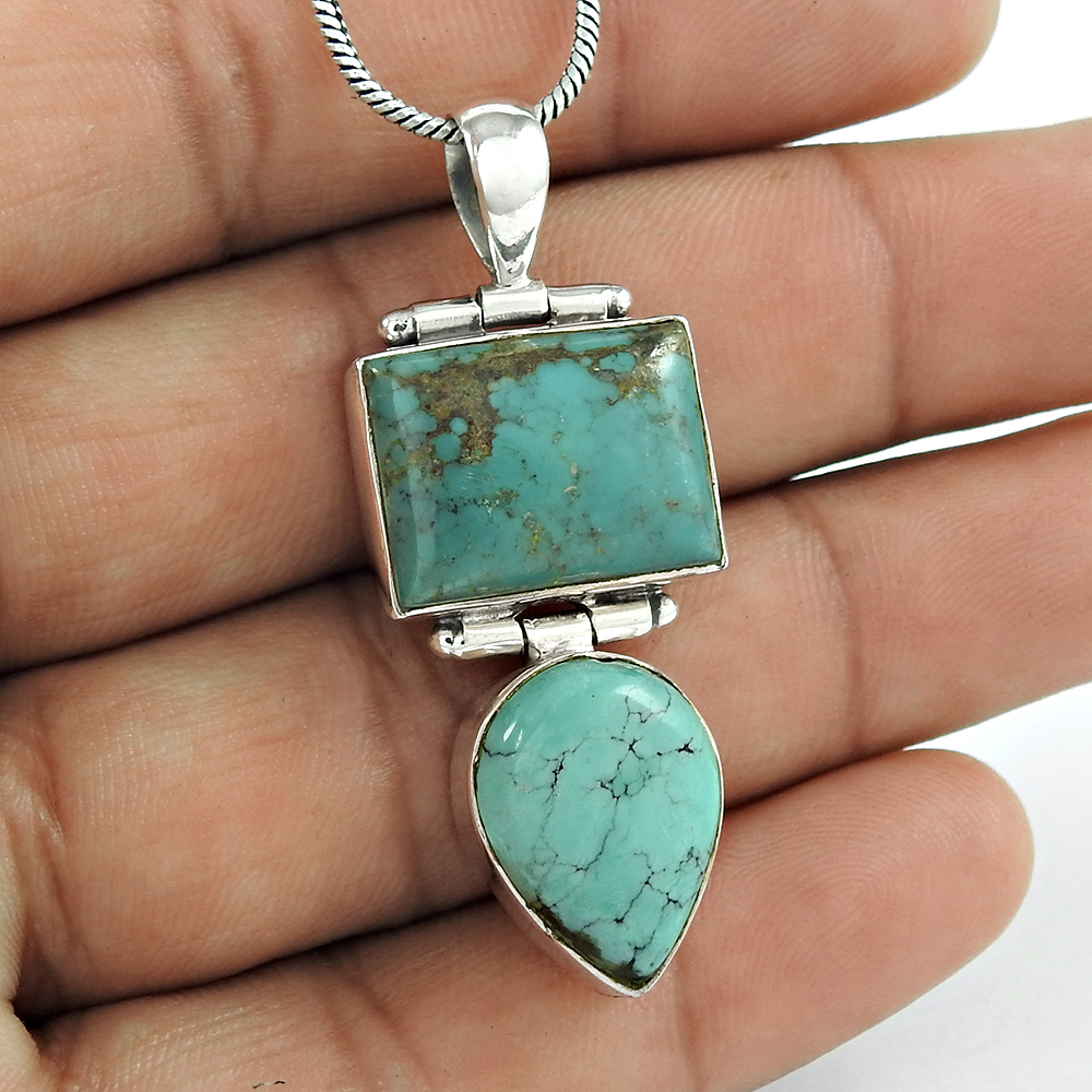 Sky blue turquoise pendant handmade jewelry 925 sterling silver pendants wholesale price silver pendants