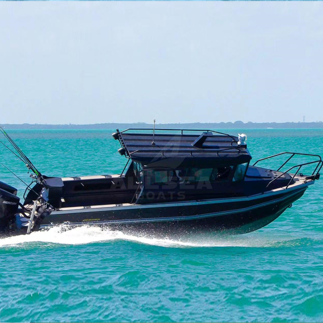 7.5m 25ft aluminium boat hulls fishing boat welded aluminium center cabin with yamaha outboard engine