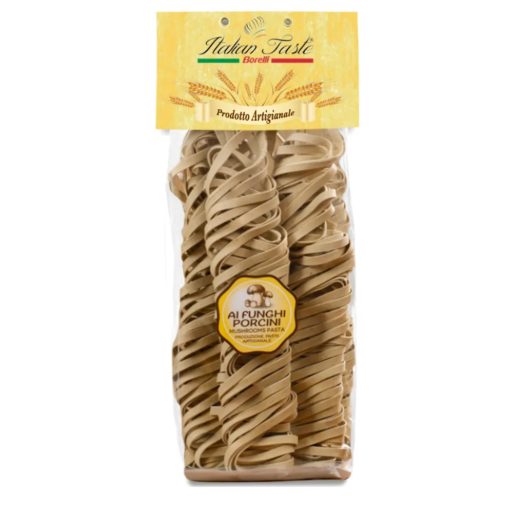 High quality 250 g Porcini Mushrooms Tagliatelle in plastic Bag Made in Italy NO GMO Italian traditional pasta