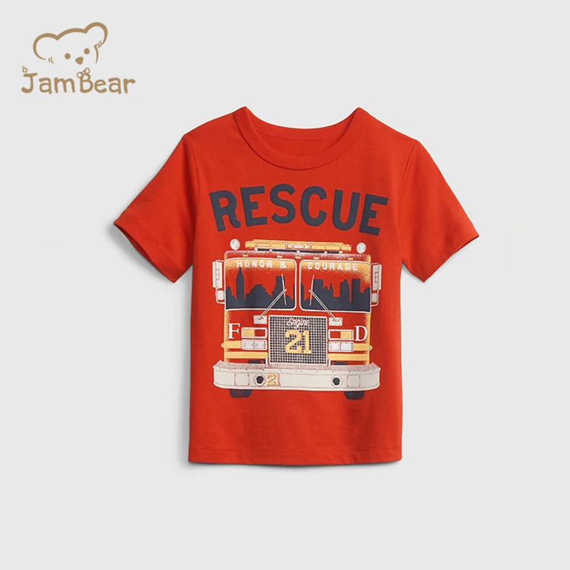 Футболки JamBear из органического хлопка для малышей, летняя Натуральная Детская футболка, купить детскую футболку с принтом, оптовая продажа детской одежды