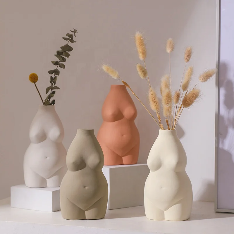 Nordic Art Modern Female Body Ceramic Vase Home Decor