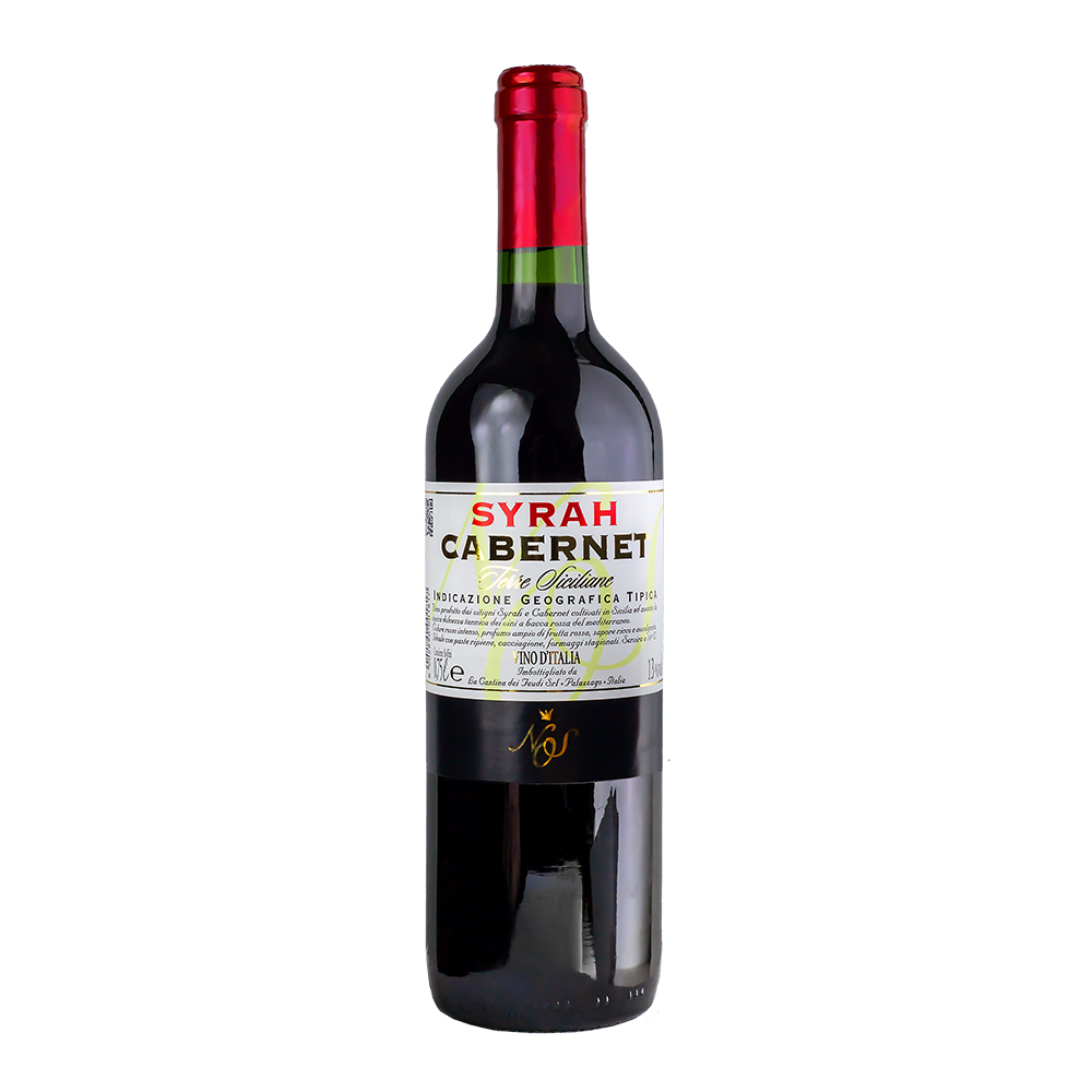 Italian High Quality Syrah Cabernet Sycilian Red wine 75 cl