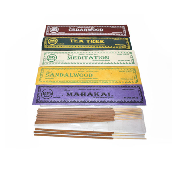 Rose Scented Wooden Incense Sticks, Hand Rolled in Nepal with Pure Organic Essential Oils