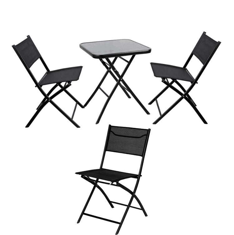 Ready to ship in stock 5000pcs Cheap Metal Patio Folding Furniture 3 Piece Garden Bistro Set Garden Furniture Set