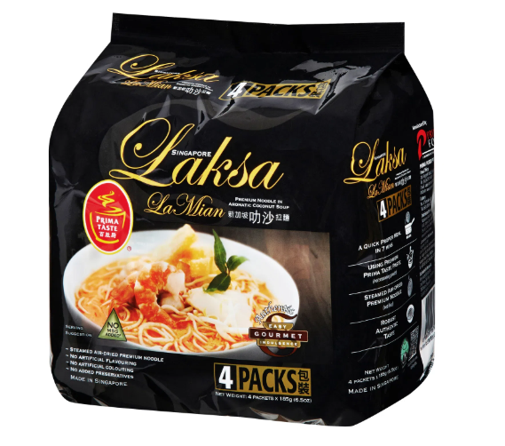 Лапша быстрого приготовления Laksa с Prima вкусом и семейным пакетом с одной упаковкой из Сингапура