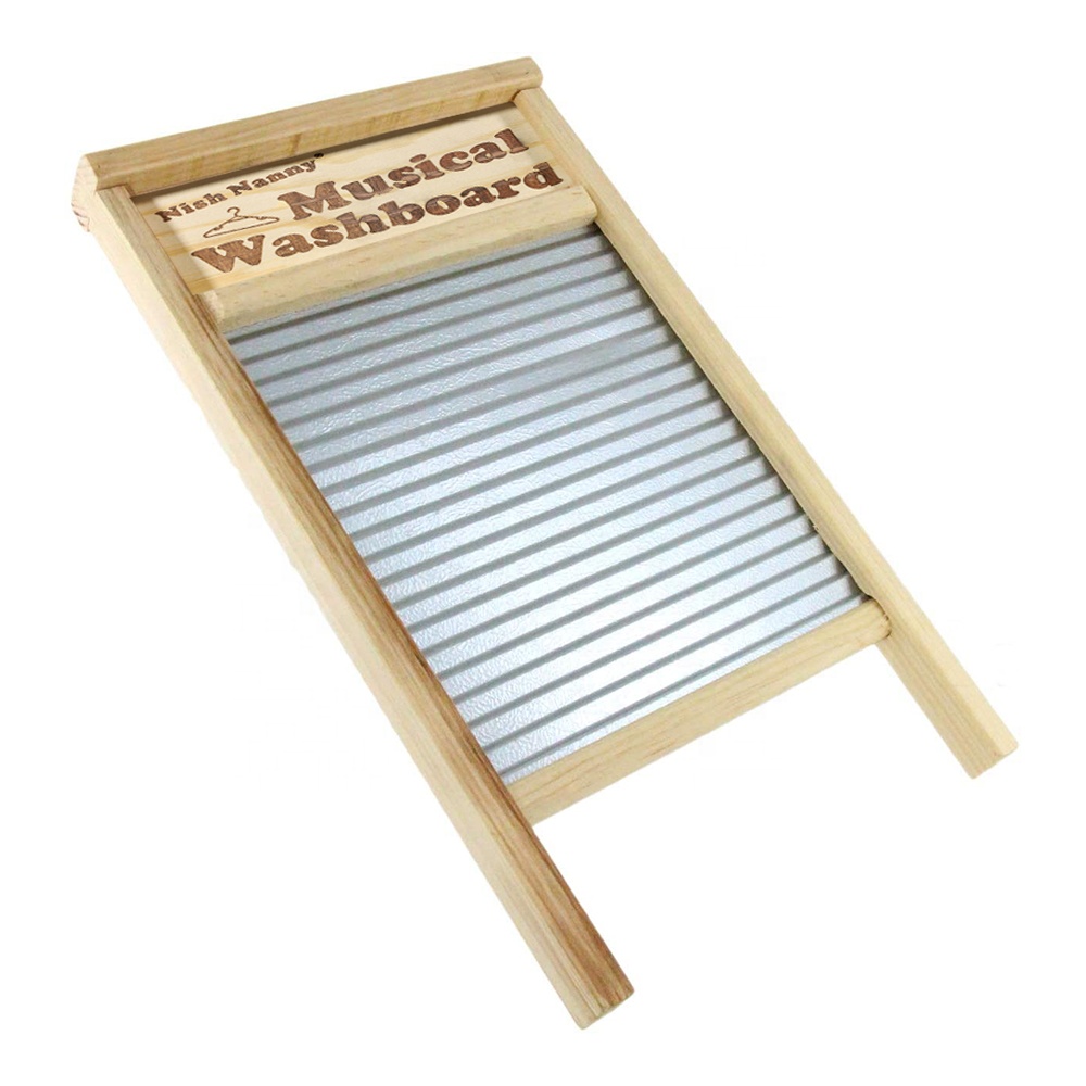 EASTOMMY ET-230120 Retro Style Large Galvanized Double Face Corrugated Surface Metal & Wood Musical instruments Washboard