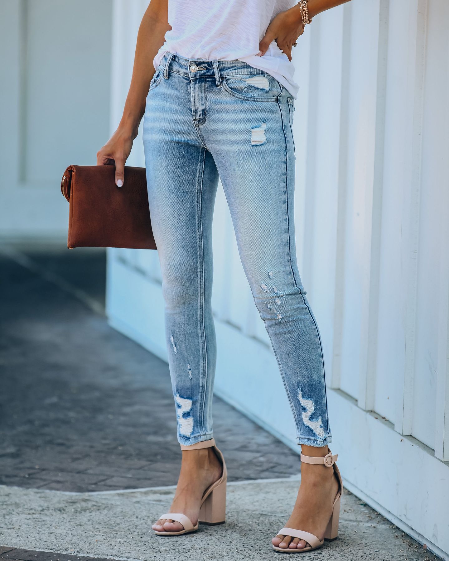 Quality Supplier Stone Wash Skinny Tall Women Jean Pants Trousers