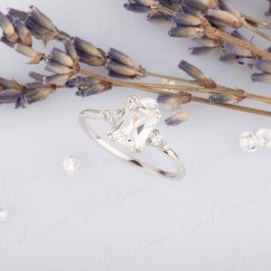 Anillo clásico joyería para mujer plata estilo bohemio joyería 925 plata esterlina Topacio blanco piedra preciosa anillo hecho a mano regalo para esposa - Product Image 3