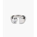 Bague Signet Ouverte Noa – Bijou Tendance en Acier Inoxydable avec Incrustation Géométrique Dorée – Style Éternité Élégant - Product Image 2