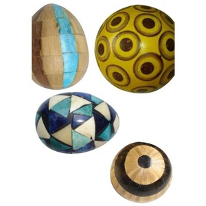 High Quality Blue Resin Inlay Decorative Ball Set for Home Custom Size with Fancy Design for Traditional Decoration - Product Image 4