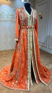 Floor-Length Muslim Dress Jalabiya <b>Kaftan</b> Arabic Abaya Beach Silhouette Button Decoration Natural Waist Fancy <b>Kaftan</b> for <b>Women</b> - Product Image 2