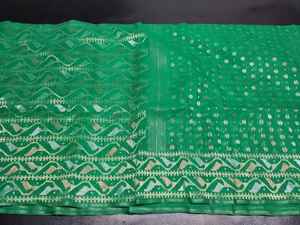 Exclusivo de calidad de exportación Deshi Dhakai Jamdani Sharee para mujer JAMDANI FABRIC Blue RED GREEN Golden Sky Blue de Bangladesh - Product Image 5