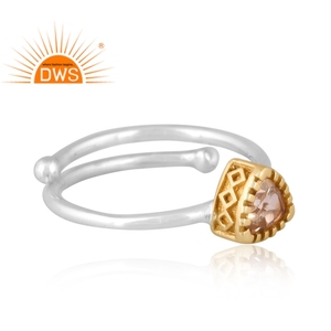 ร้อนขายปรับเงินสเตอร์ลิงธรรมชาติซิทรินพลอยซ้อนแหวนเครื่องประดับผู้ผลิต - Product Image 3