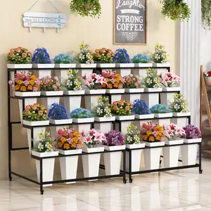 Schlussverkauf kommerzieller Blumenladen Katzenkugel dekorative Blumen Töpfe Blumentopf Metallauslage