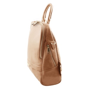 Mochila ecológica impermeable de nailon de cuero genuino de alta calidad OEM, moda, gran capacidad, cierre de cremallera, para viajes al aire libre - Product Image 2
