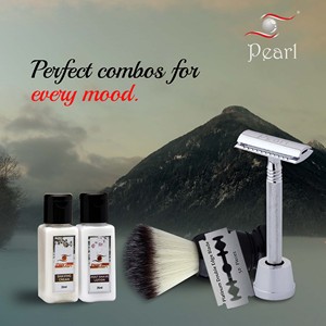 ชุดอุปกรณ์เสริมสวยสำหรับผู้ชายแบบมืออาชีพชุดมีดโกนแปรงครีมโลชั่นและใบมีดสำหรับโกนขนวัสดุโลหะสแตนเลส - Product Image 5