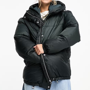 Veste matelassée surdimensionnée en nylon imperméable pour femmes OEM / Prix de gros, veste matelassée de haute qualité pour femmes, dernier design - Product Image 5