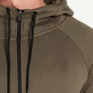 Sudadera con Capucha y Cierre de Cremallera para Hombre BRANIS SPORTS, Corte Regular, Color Verde Oliva Sólido, Ropa Casual de Invierno, Poliéster y Algodón, Felpa Francesa - Product Image 6