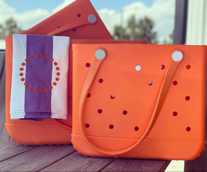 Sac de plage en EVA orange, lavable, en silicone, imperméable, plusieurs couleurs, logo personnalisé, design personnalisé, vente en gros - Product Image 1