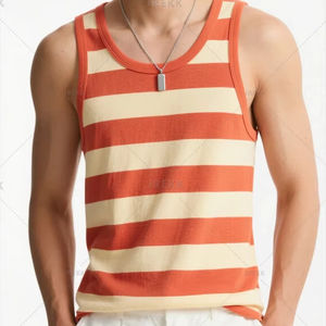 Camisetas sin mangas informales de punto transpirables de talla grande para hombre, ropa deportiva de poliéster/algodón - Product Image 1